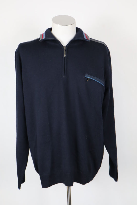 NAVIGARE MAGLIONE CON ZIP LANA VINTAGE UOMO TG 2XL MAN SWEATER CASUAL