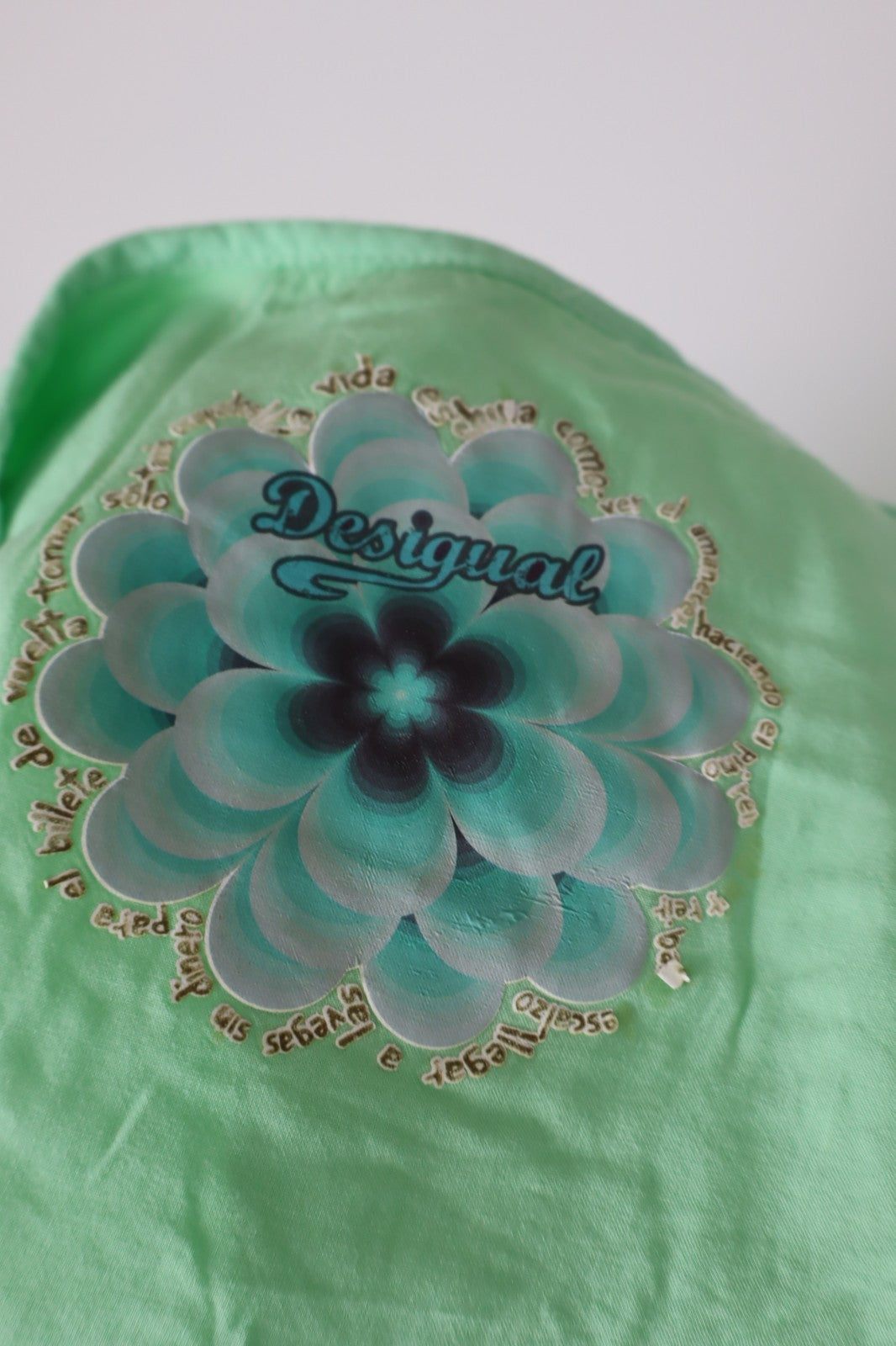 DESIGUAL MAGLIA DONNA TG. M WOMAN CASUAL VINTAGE T-SHIRT  TOP CANOTTA PERLINE