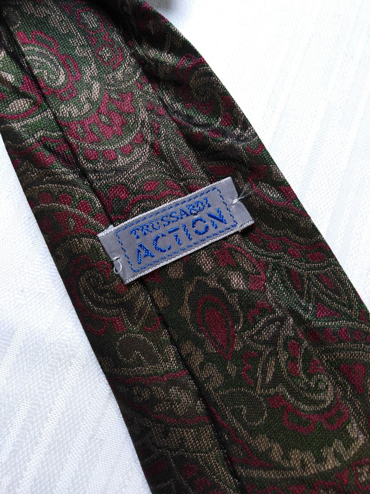 TRUSSARDI 100% SILK TIE SETA CRAVATTA NECKTIE MADE IN ITALIA CLASSIC