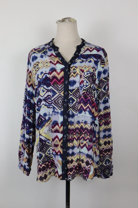 DESIGUAL CAMICIA DONNA TG. XL WOMAN SHIRT CASUAL VINTAGE VISCOSA