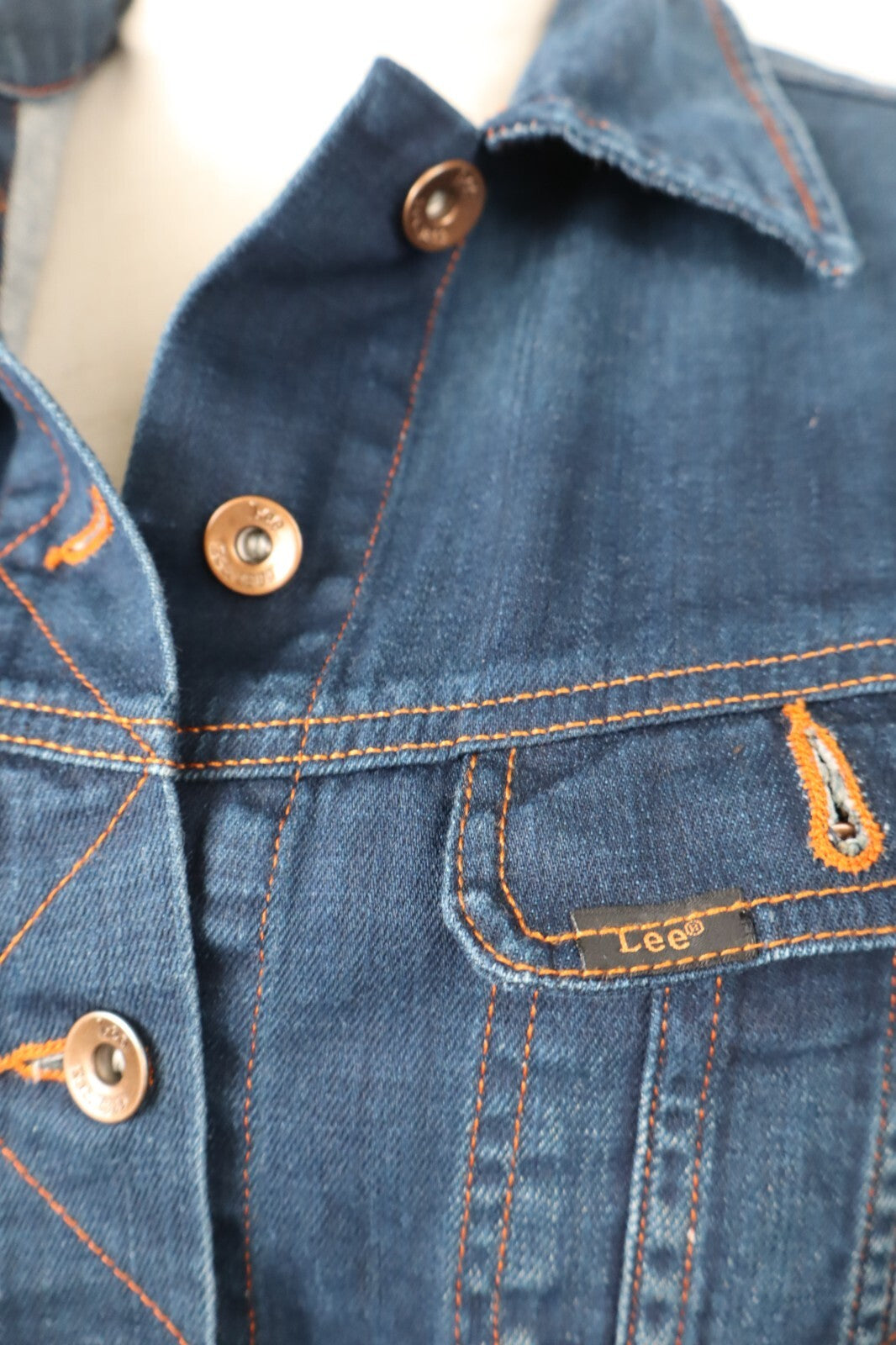 LEE GIUBBINO JEANS DENIM DONNA Tg L WOMAN CASUAL VINTAGE JACKET COTONE COTTON