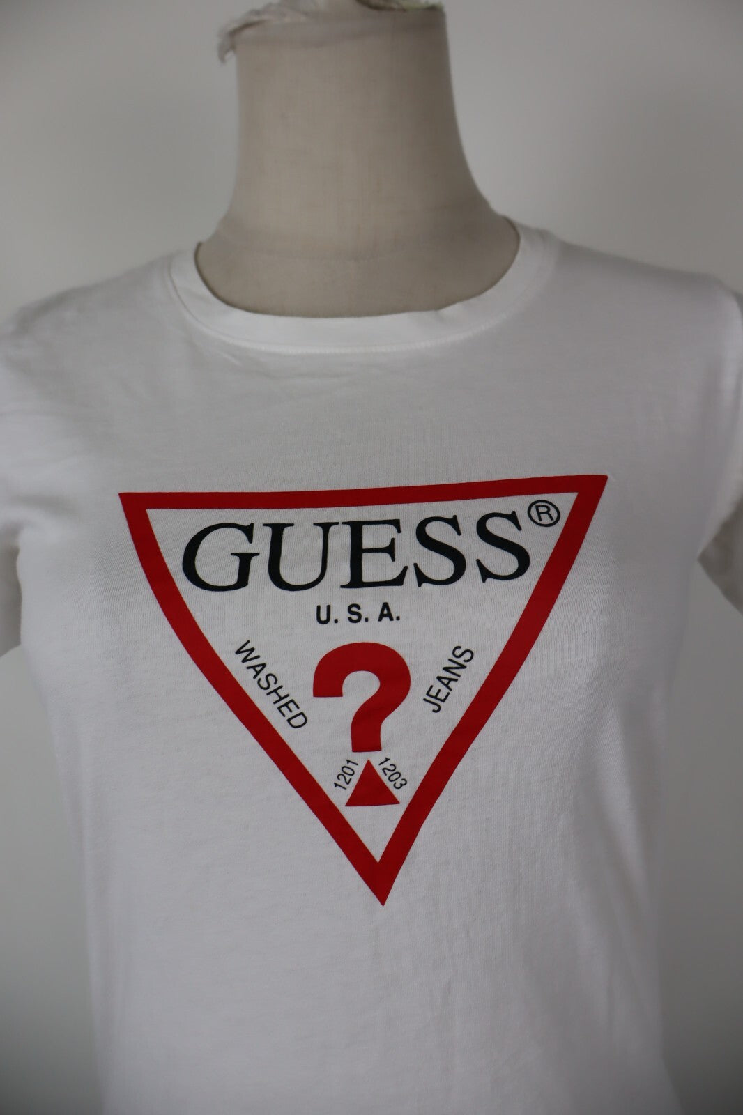 GUESS MAGLIA DONNA TG. XS WOMAN CASUAL VINTAGE T-SHIRT TOP COTONE