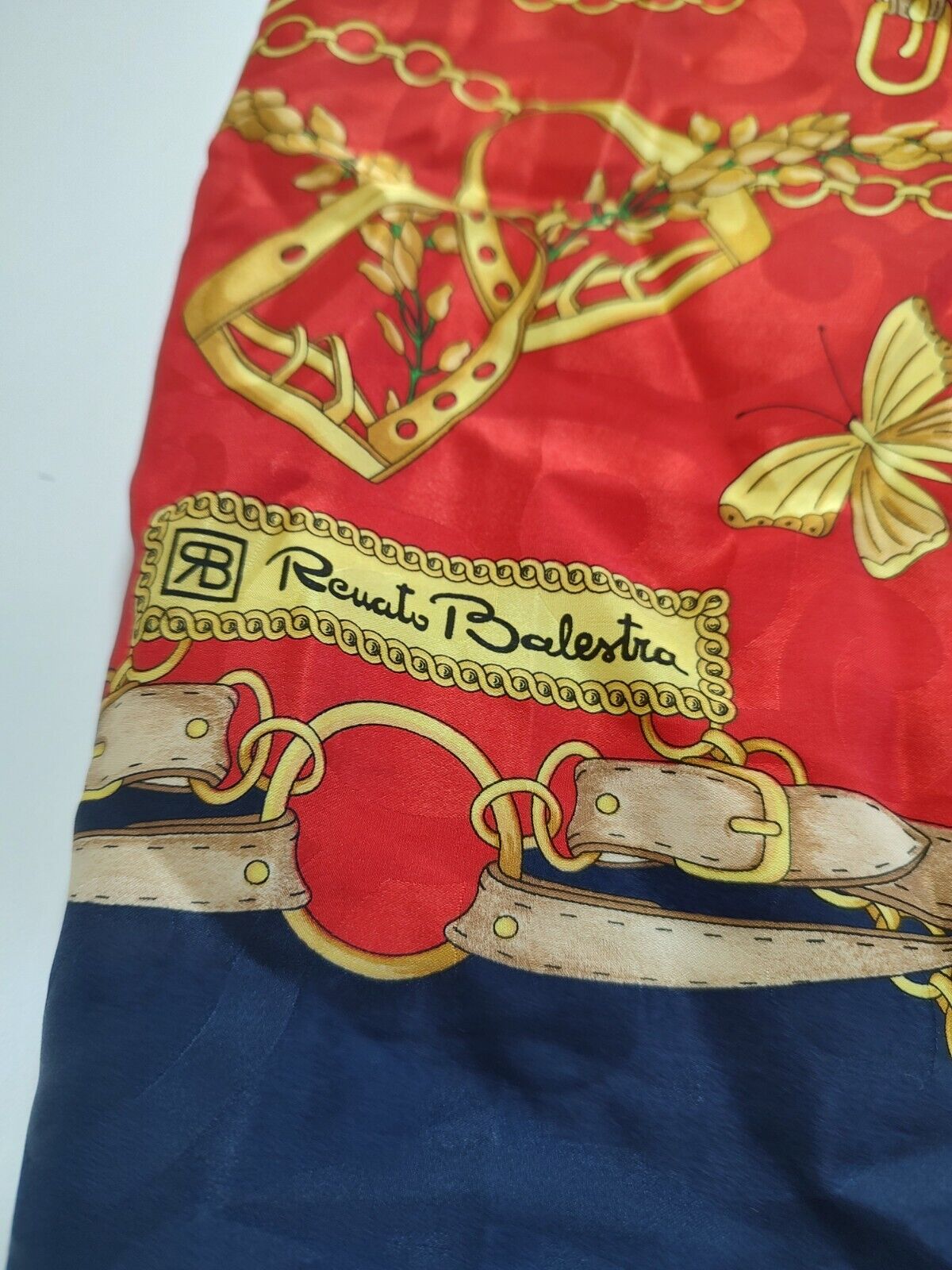 RENATO BALESTRA FOULARD 100% SILK SCARVES SCARF RECTANGLE SETA MADE IN ITALY