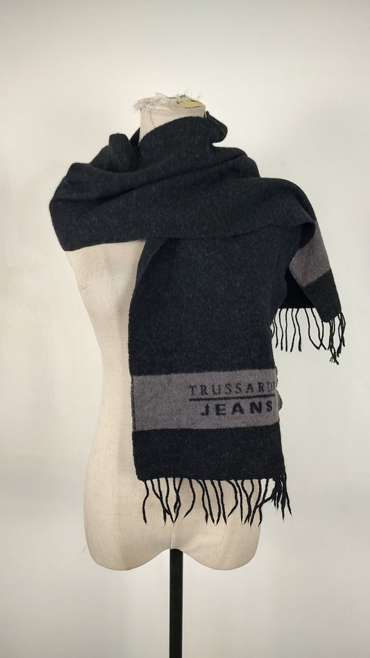 TRUSSARDI JEANS SCIARPA UOMO DONNA WOMAN MAN VINTAGE CASUAL SCARF LANA