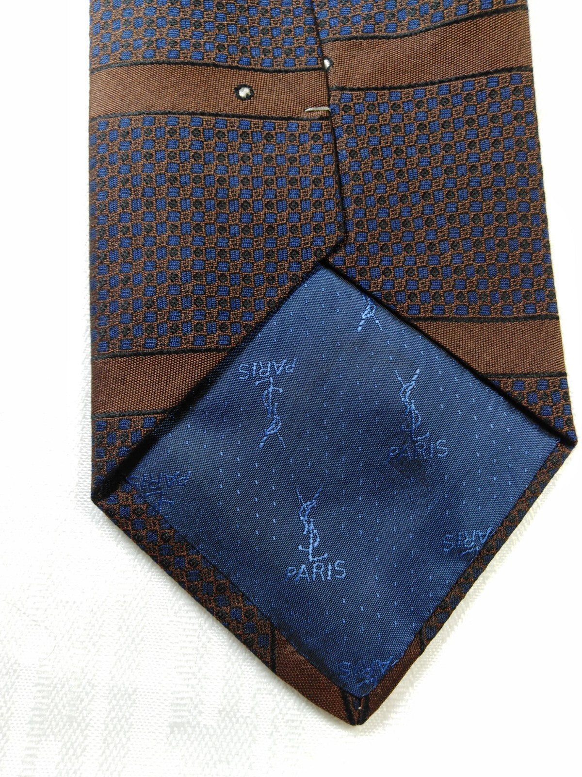 YVES SAINT LAURENT 100% SETA SILK TIE CRAVATTA NECKTIE ITALY VINTAGE CLASSIC YSL