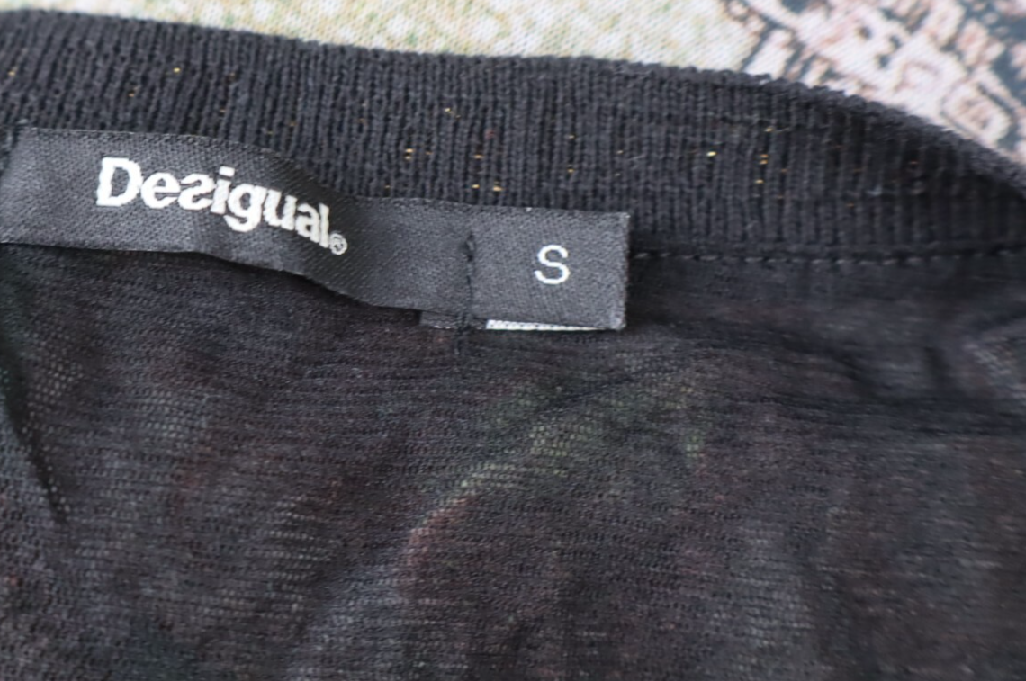 DESIGUAL MAGLIA MEZZE MANICHE DONNA TG. S WOMAN T-SHIRT CASUAL VINTAGE FLOREALE