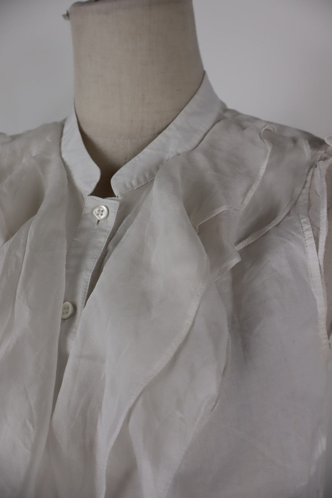 MAX&CO CAMICIA SMANICATA DONNA TG. 44 WOMAN SHIRT CASUAL VINTAGE COTONE VOLANT