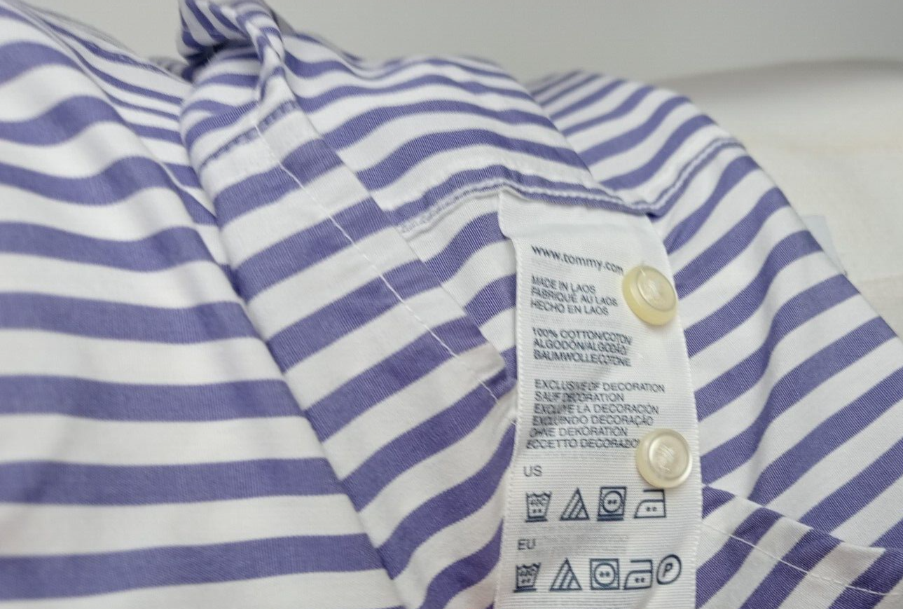 TOMMY HILFIGER CAMICIA UOMO TG. S MAN CASUAL VINTAGE SHIRT COTONE ITALY