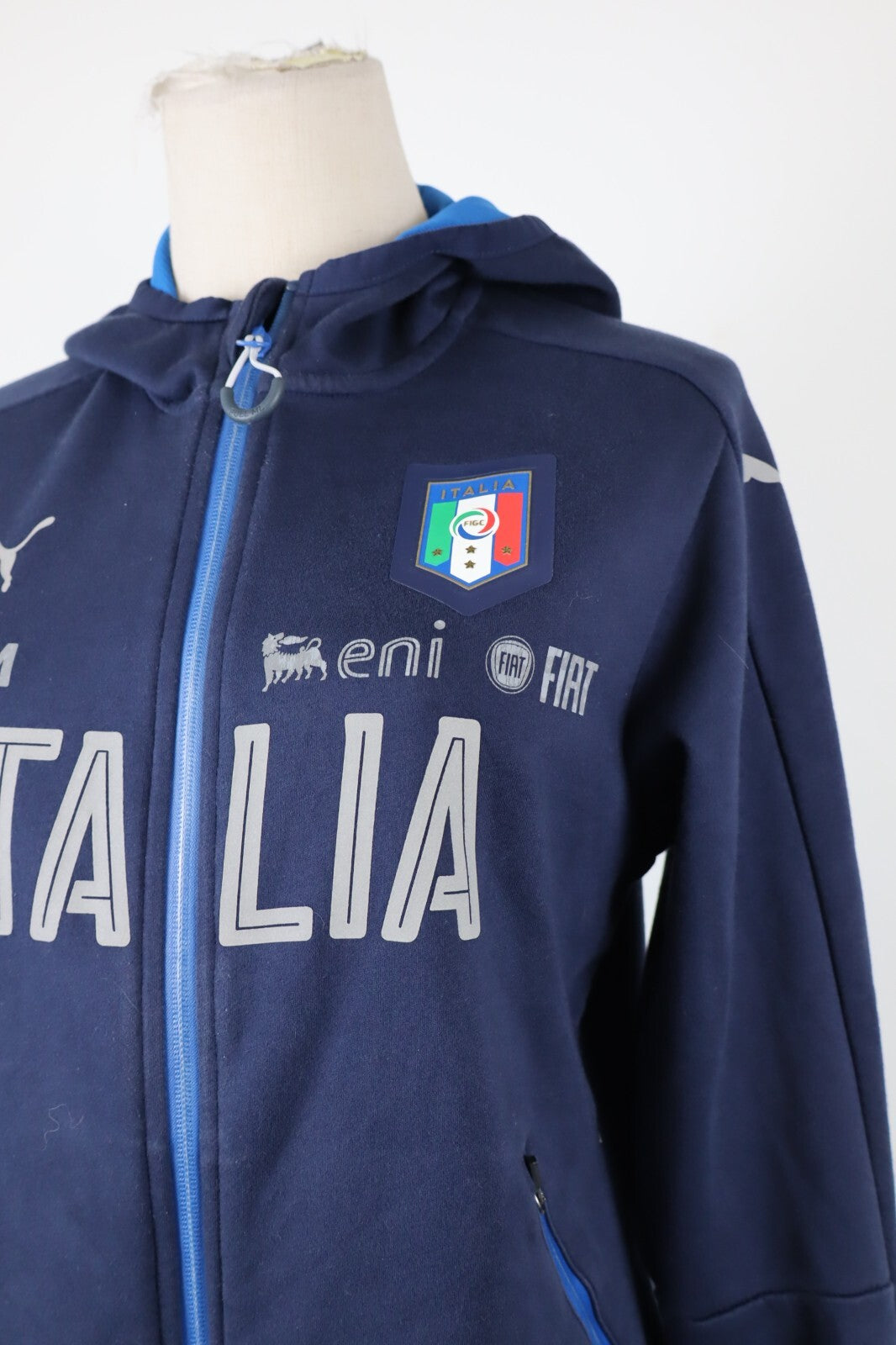 PUMA ITALIA FELPA CON ZIP GIACCA CALCIO DONNA Tg 42 WOMEN SOCCER VINTAGE JACKET