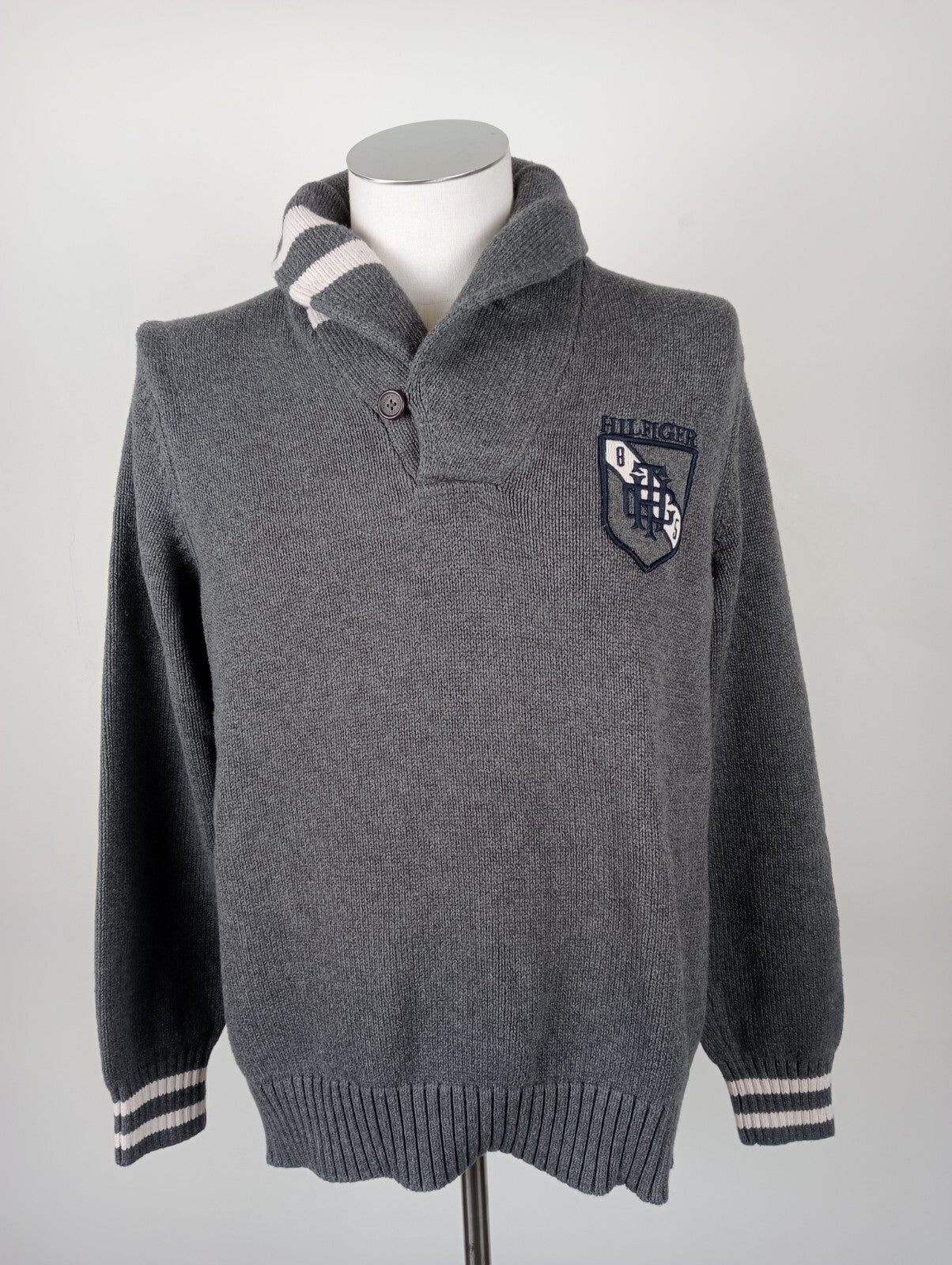 TOMMY HILFIGER MAGLIONE COTONE COTTON VINTAGE UOMO Tg. L MAN SWEATER CASUAL