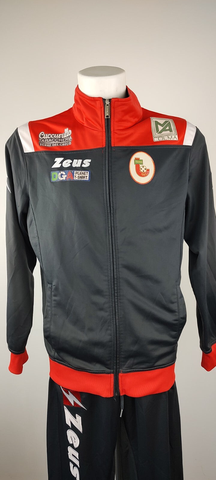ZEUS TURRIS TUTA COMPLETA CALCIO UOMO Tg L TRACKSUIT SPORT VINTAGE