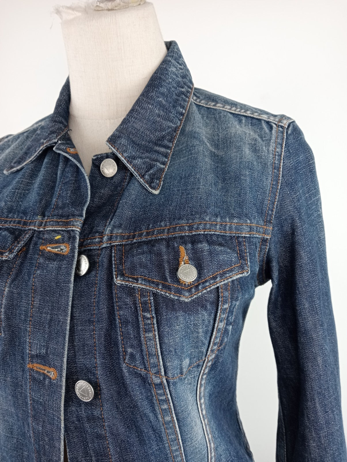 FIORUCCI JEANS GIUBBINO DONNA Tg. S WOMAN CASUAL JACKET COTONE DENIM ITALY