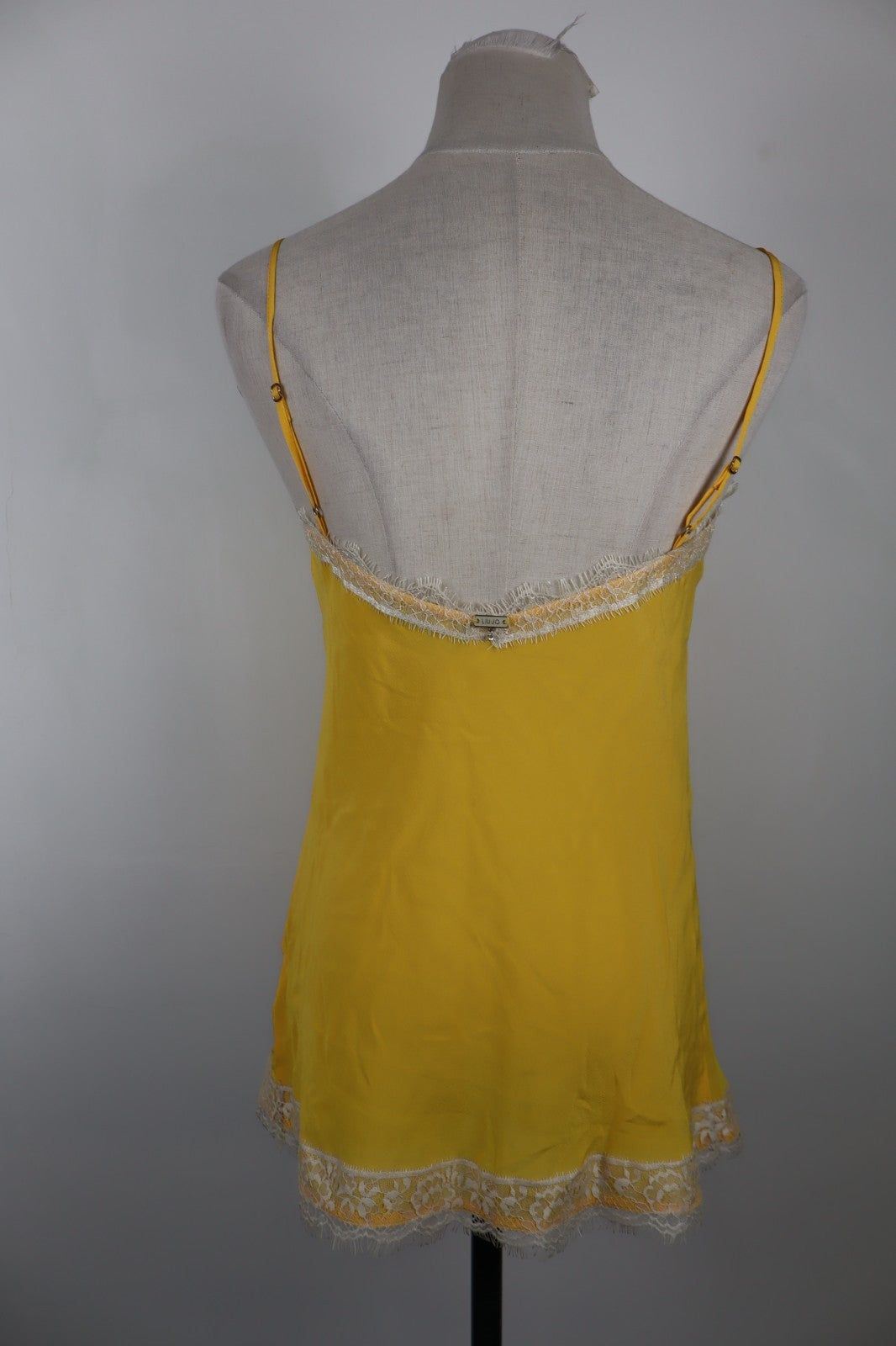 LIU JO MAGLIA CANOTTA DONNA TG. 42 WOMAN CASUAL VINTAGE T-SHIRT TOP SETA GIALLO