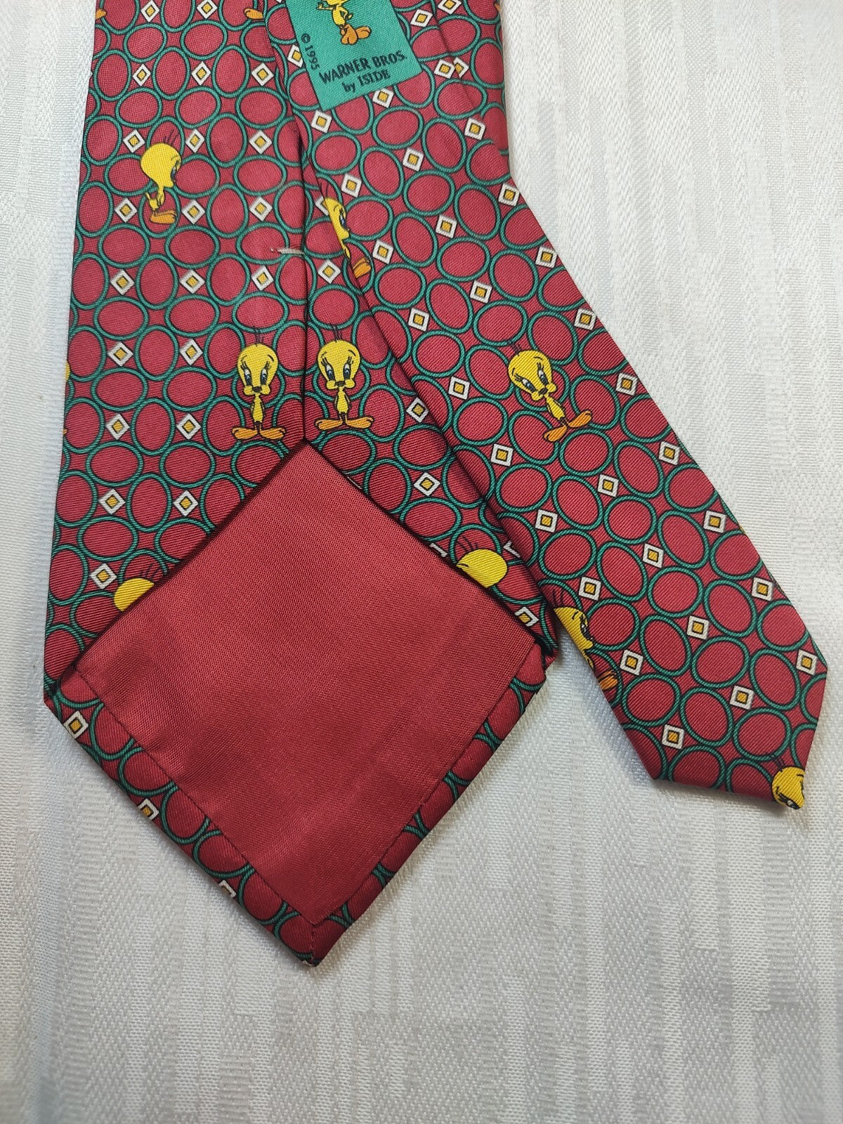 WARNER BROSS TWEETY 100% SILK TIE SETA CRAVATTA NECKTIE MADE IN ITALY CLASSIC