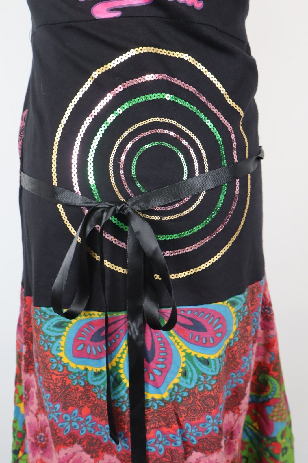 DESIGUAL VESTITO DONNA TG. M WOMAN CASUAL VINTAGE DRESS COTONE