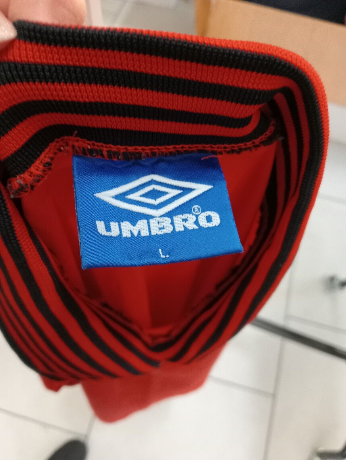 UMBRO MAGLIA CALCIO TRIKOT UOMO Tg L SOCCER JERSEY VINTAGE