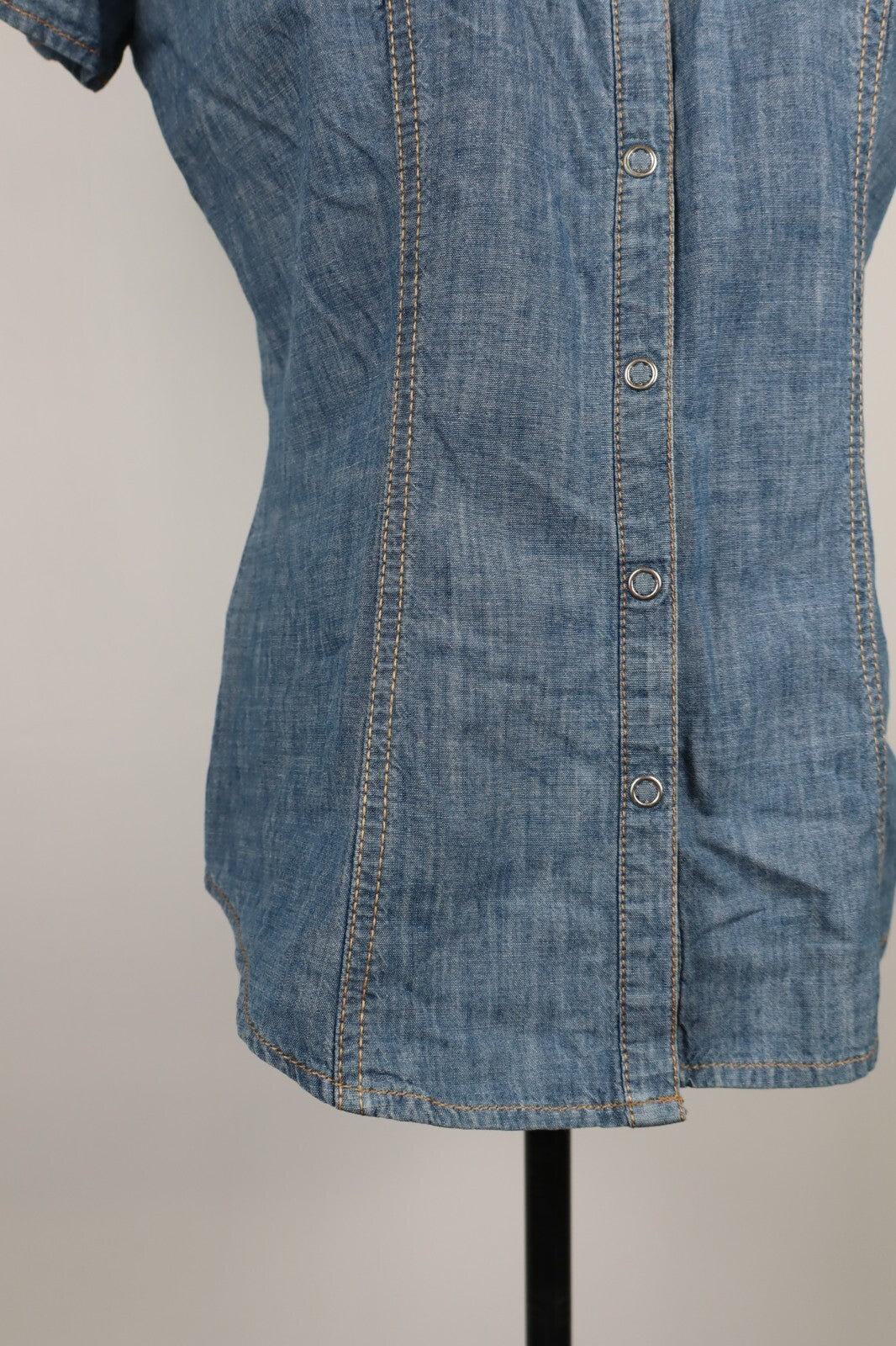 GAS JEANS CAMICIA DONNA TG. L WOMAN SHIRT CASUAL VINTAGE COTONE COTTON DENIM