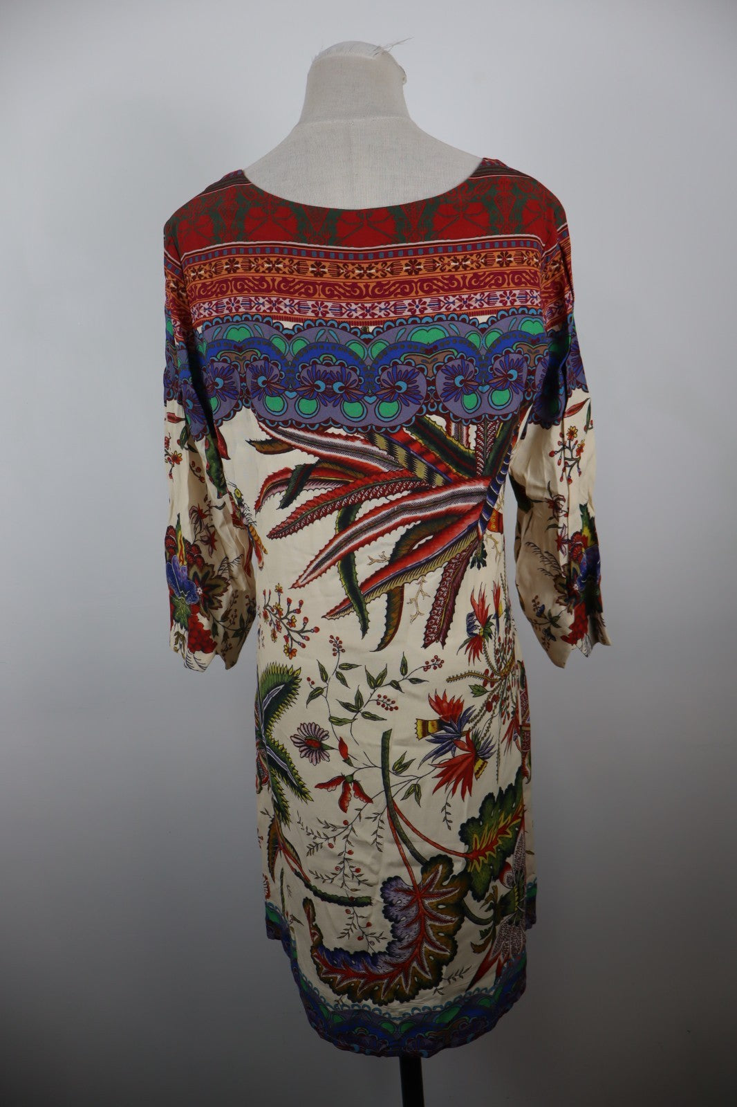 DESIGUAL VESTITO MANICA A 3/4 DONNA TG 40 WOMAN CASUAL VINTAGE DRESS ABITO LOGO