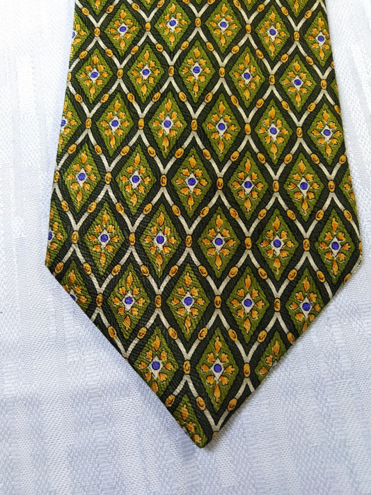 BOLGHERI UOMO 100%  SILK TIE SETA CRAVATTA NECKTIE MADE IN ITALY VINTAGE