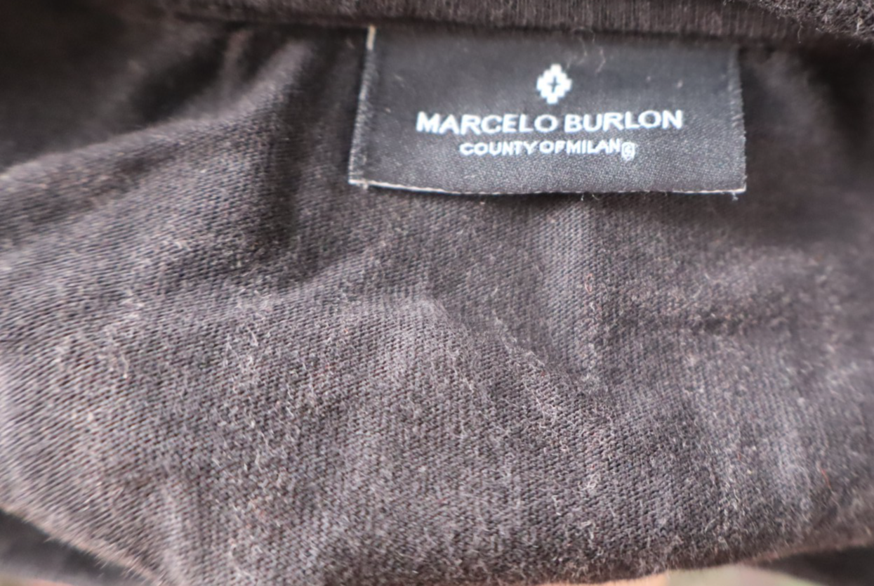 MARCELO BURLON MAGLIA UOMO TG XL MAN T-SHIRT CASUAL VINTAGE COTONE LOGO NERO