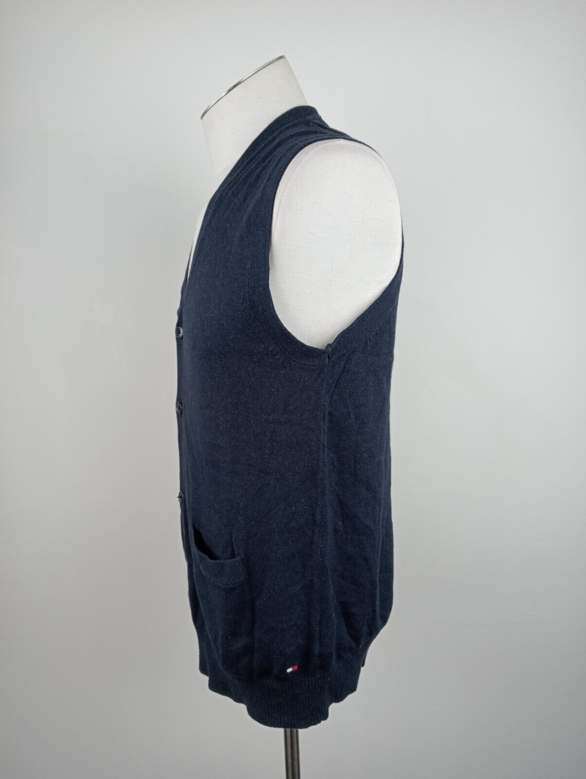 TOMMY HILFIGER MAGLIONE SMANICATO COTONE CASHMERE GILET UOMO TG M SWEATER CASUAL