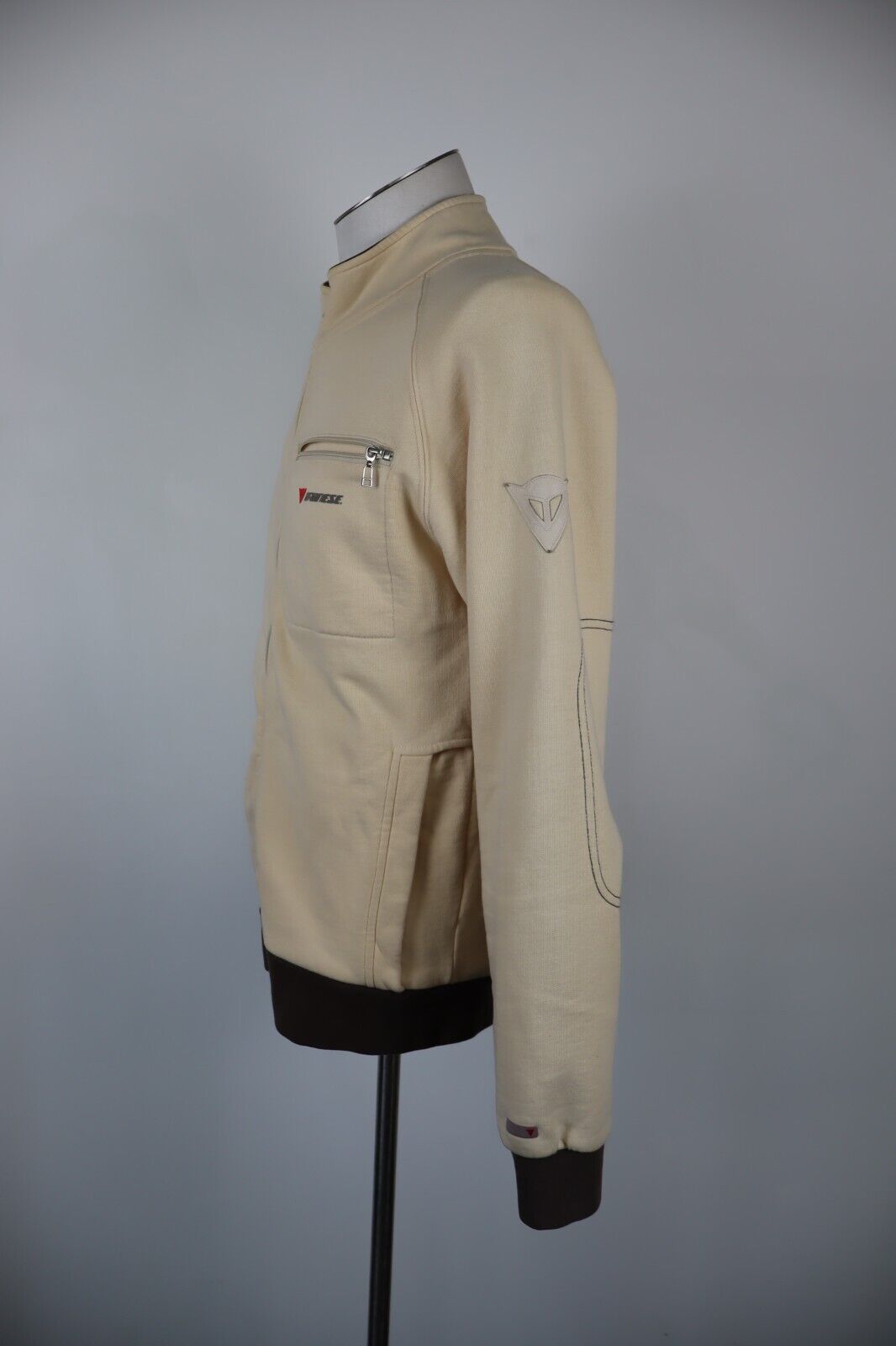 DAINESE FELPA ZIP JACKET UOMO Tg S SPORT MAN SWEATSHIRT CASUAL COTONE PELLE