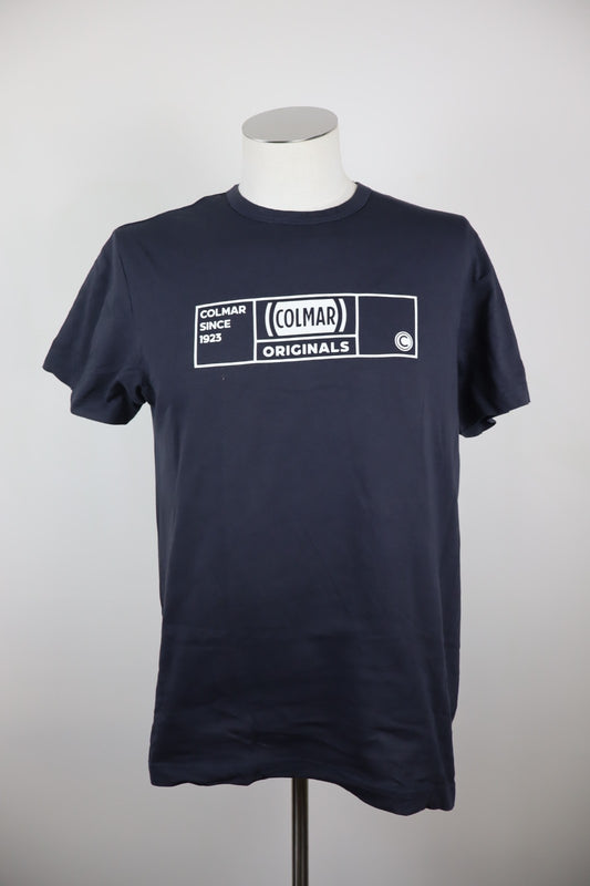 COLMAR MAGLIA UOMO COTONE TG M MAN COTTON T-SHIRT CASUAL VINTAGE LOGO BLU