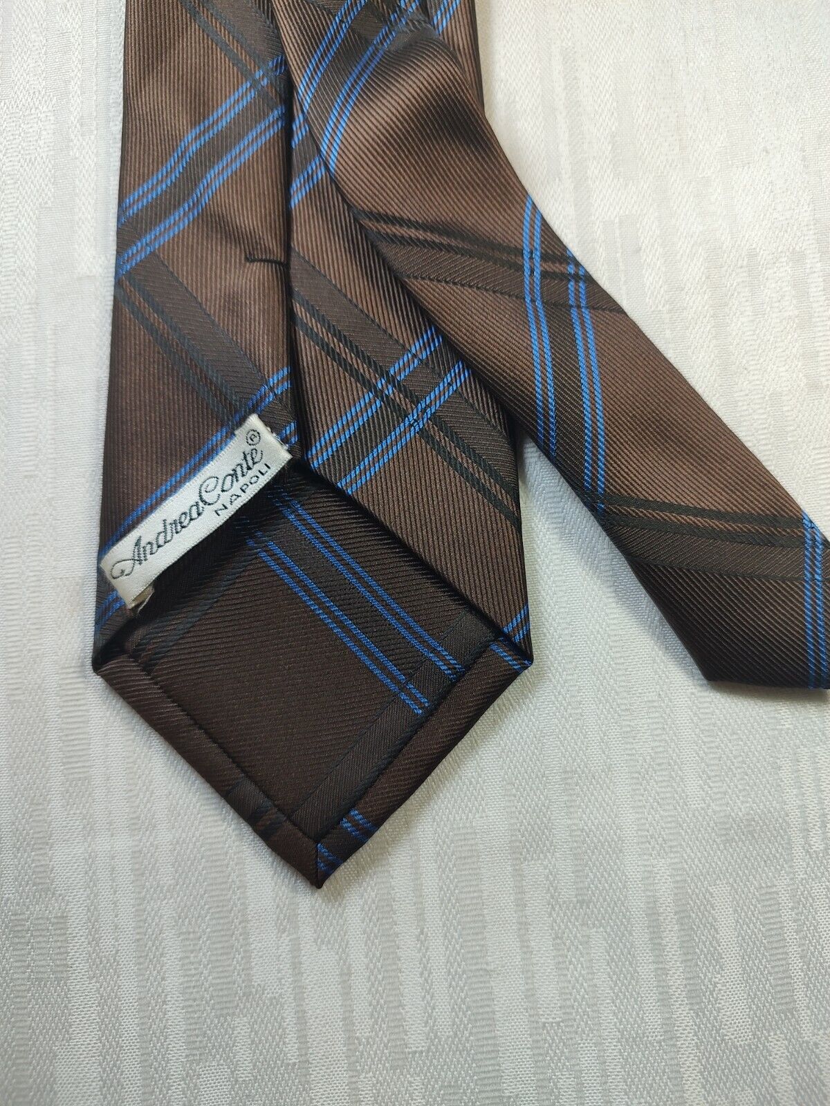 ANDREA CONTE 100% SILK TIE SETA CRAVATTA NECKTIE MADE IN ITALY SELF TIPPED