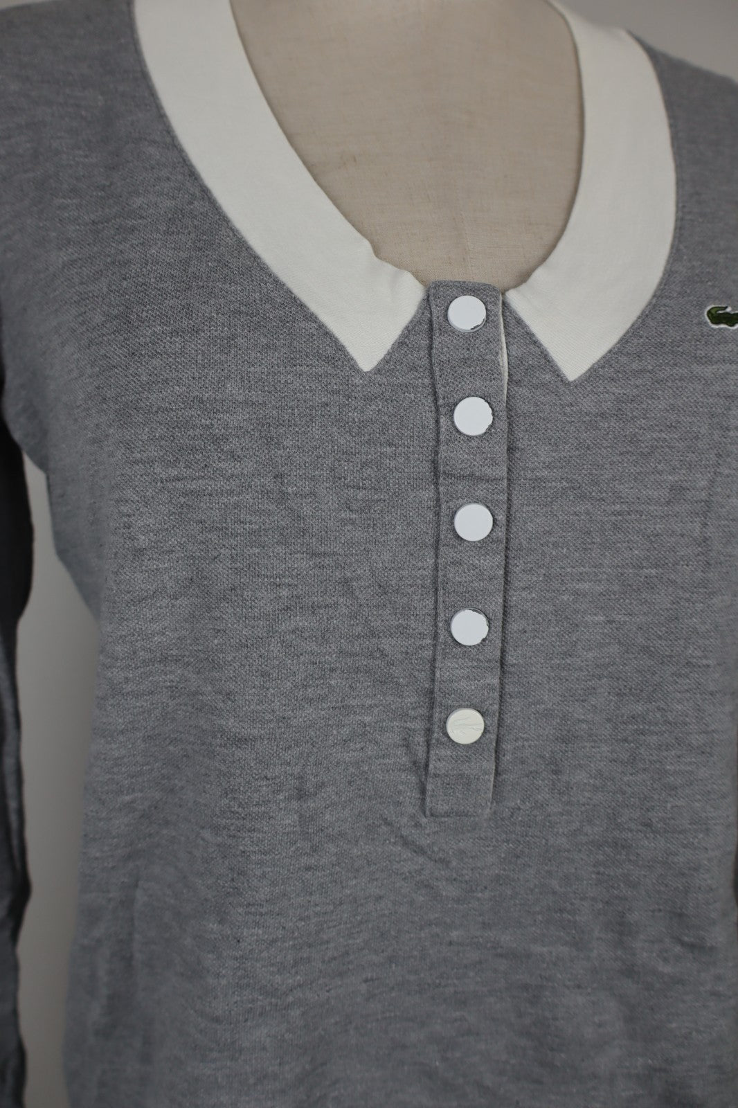 LACOSTE MAGLIA DONNA COTONE TG. 42 WOMAN SHIRT CASUAL VINTAGE MANICA LUNGA LOGO