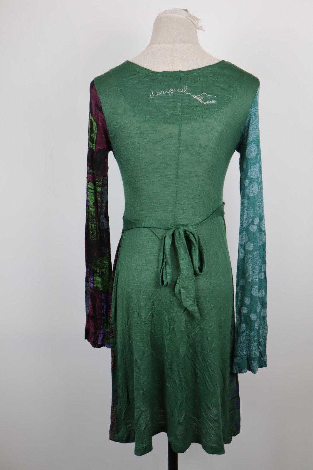 DESIGUAL VESTITO MANICHE LUNGHE DONNA TG. XS WOMAN CASUAL VINTAGE DRESS ABITO