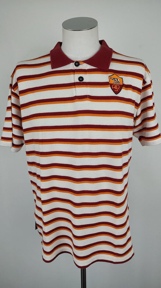 AS ROMA OFFICIAL T-SHIRT CALCIO MAGLIA POLO UOMO TG M MAN  SHIRT VINTAGE SPORT