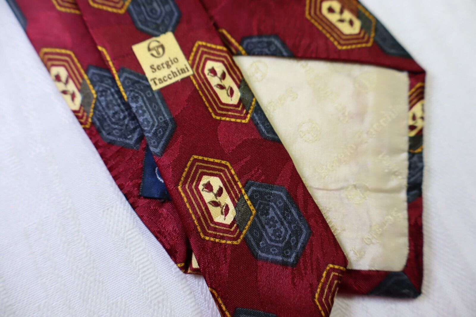 SERGIO TACCHINI 100% SILK TIE SETA CRAVATTA NECKTIE MADE IN ITALY CLASSIC