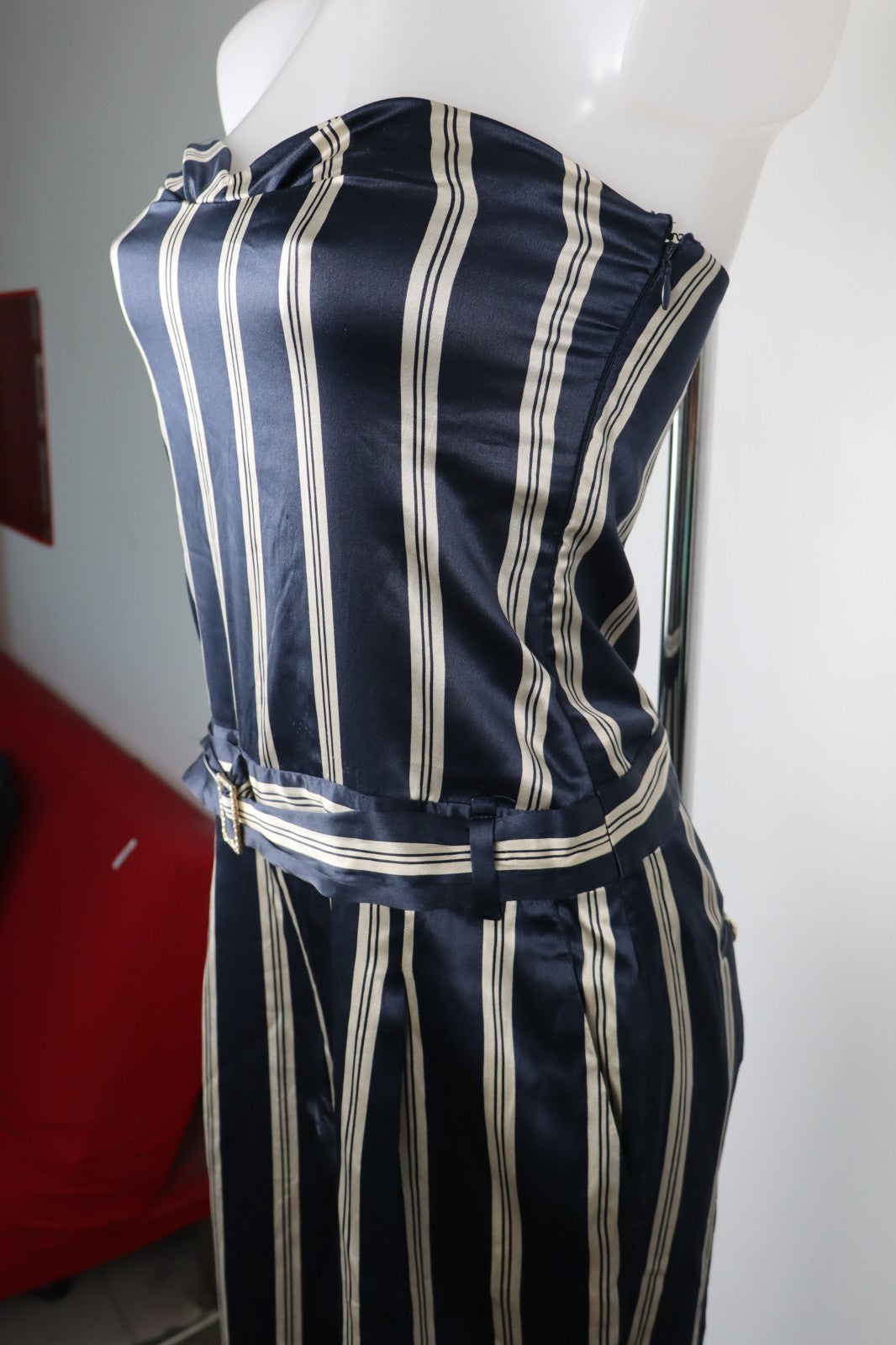 LIU JO COMPLETO DONNA PANTALONE Tg. 42 SALOPETTE ONE PIECE VINTAGE CINTURA SETA