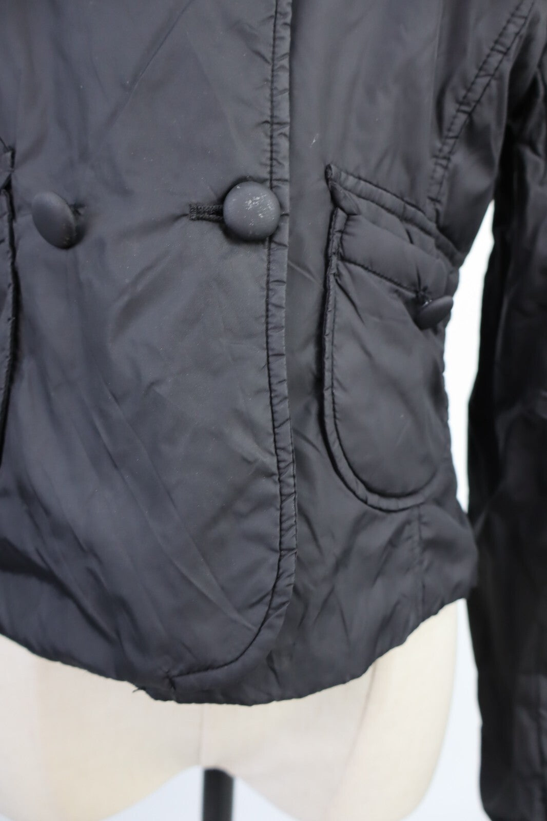 GIUBBINO MINIMALISTA SATINATO NYLON GIACCA DONNA TG M WOMAN JACKET Y2K 2000'S