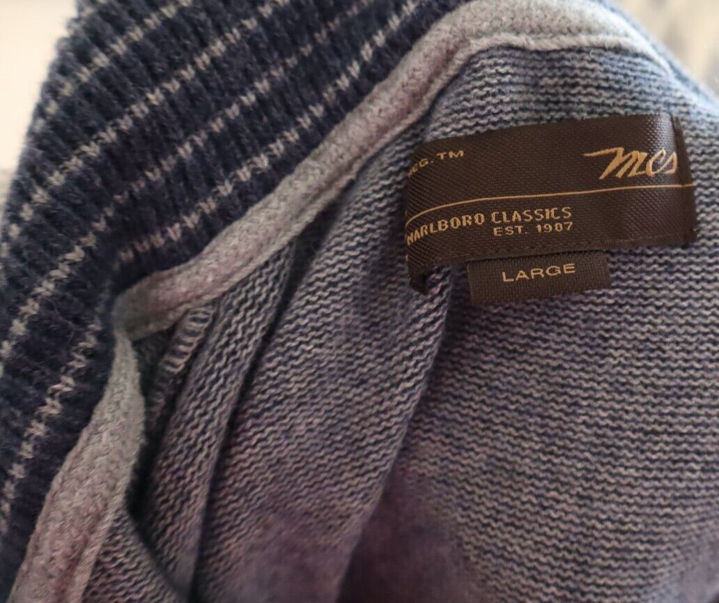 MARLBORO CLASSIC MAGLIONE CON ZIP VINTAGE UOMO LANA COTONE L MAN SWEATER CASUAL