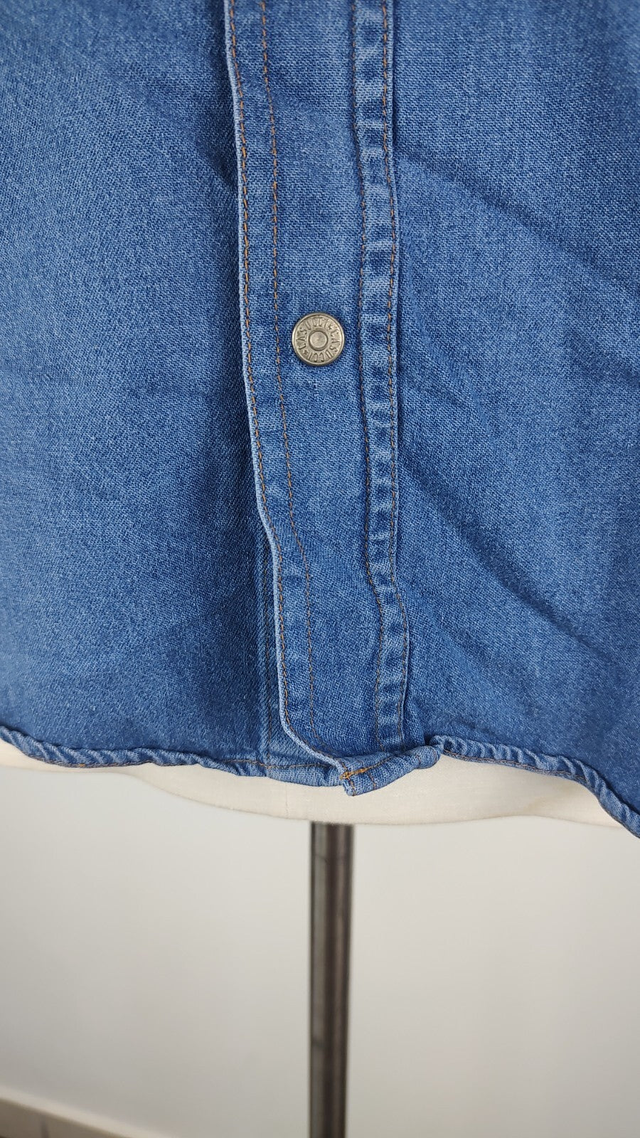 CASUCCI CAMICIA RAGAZZO COTONE TG. L MAN CASUAL VINTAGE SHIRT JEANS DENIM