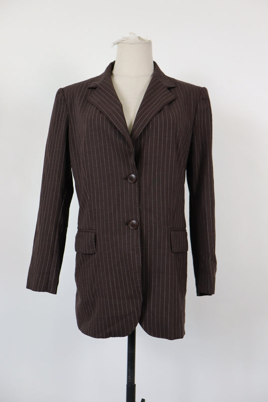 MAX MARA GIACCA BLAZER DONNA Tg 46 WOMAN VINTAGE JACKET WOOL LANA