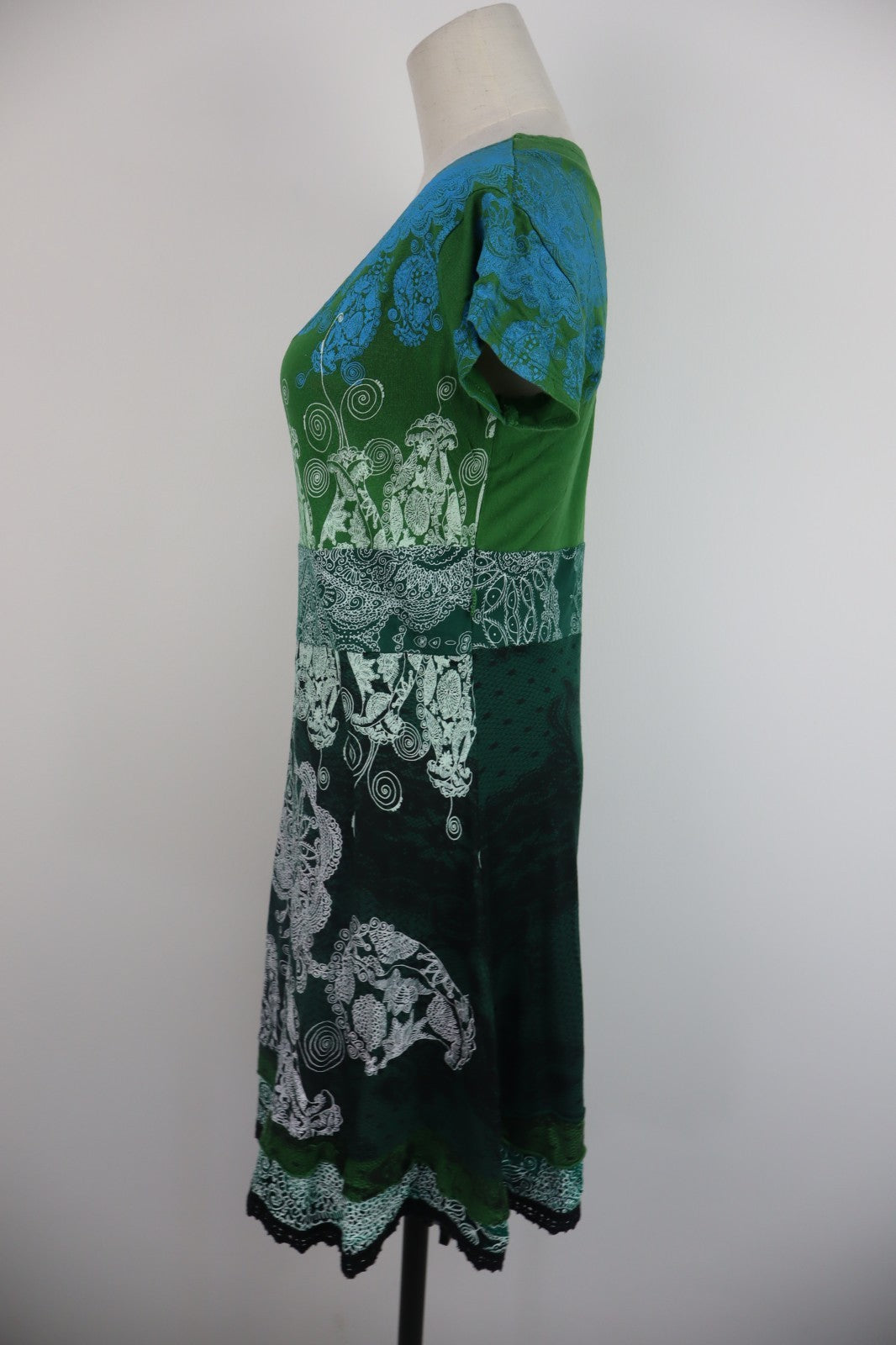 DESIGUAL VESTITO DONNA TG. XL WOMAN CASUAL VINTAGE DRESS ABITO VISCOSA