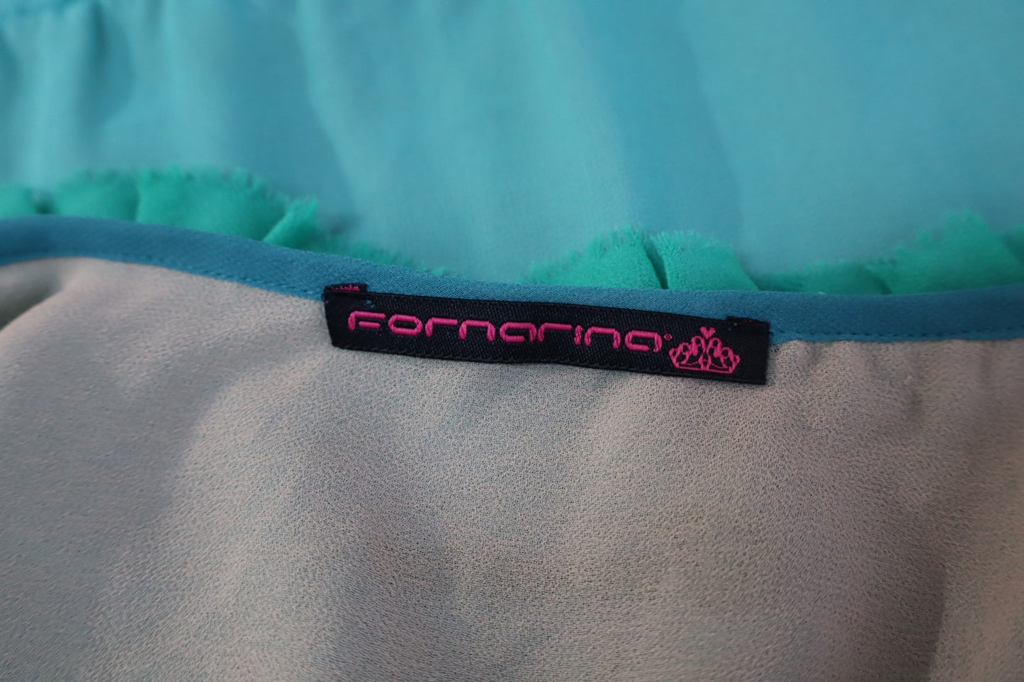 FORNARINA VESTITO ABITO BRETELLE DONNA TG. L WOMAN CASUAL VINTAGE DRESS VERDE