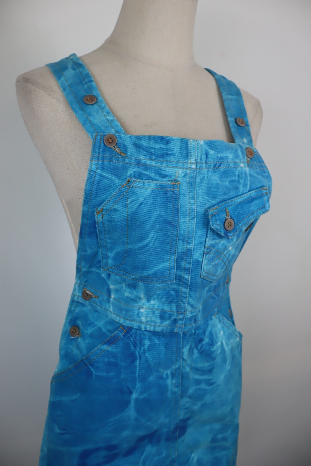GAS VESTITO SALOPETTE JEANS DONNA TG. S WOMAN CASUAL VINTAGE DRESS ABITO