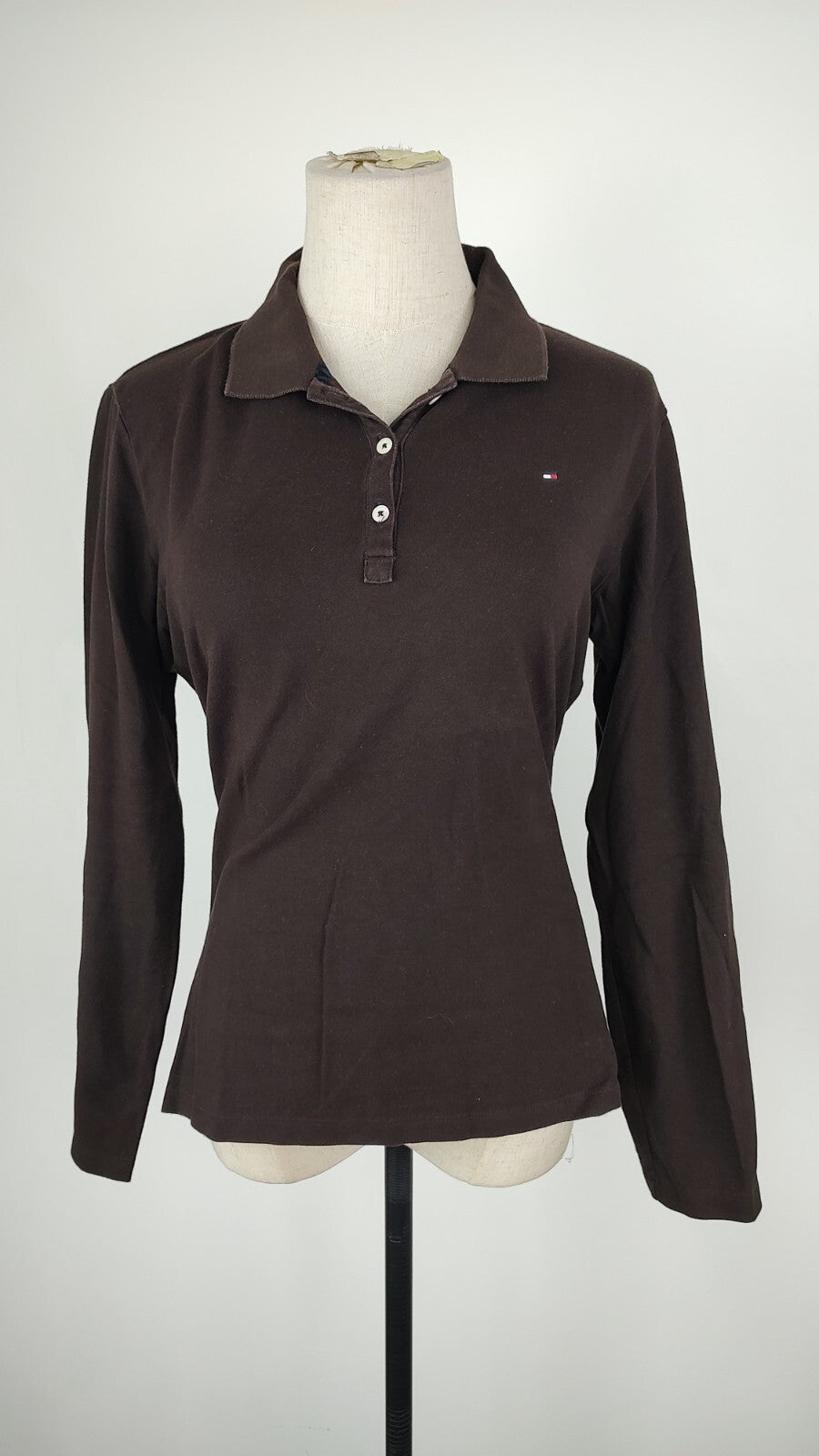 TOMMY HILFIGER POLO MAGLIA DONNA COTONE TG. XL WOMAN SHIRT CASUAL VINTAGE