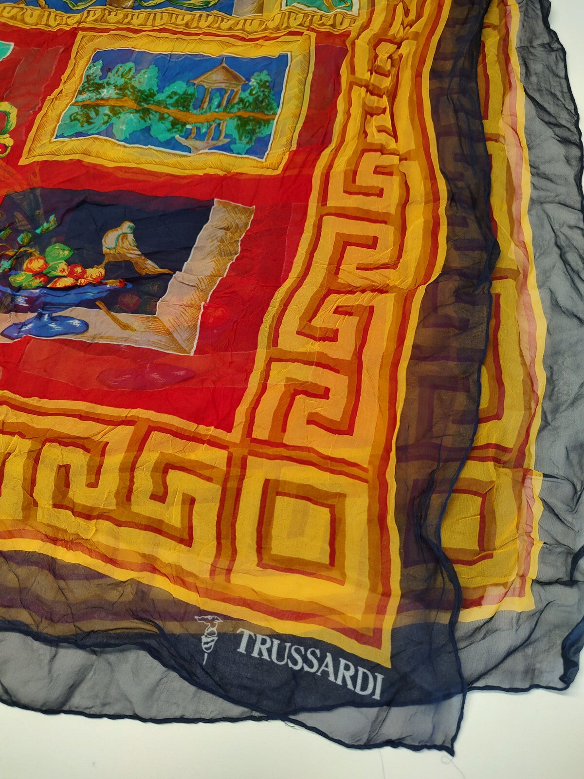 TRUSSARDI FOULARD SCARVES SCARF SQUARE MADE ITALY VINTAGE