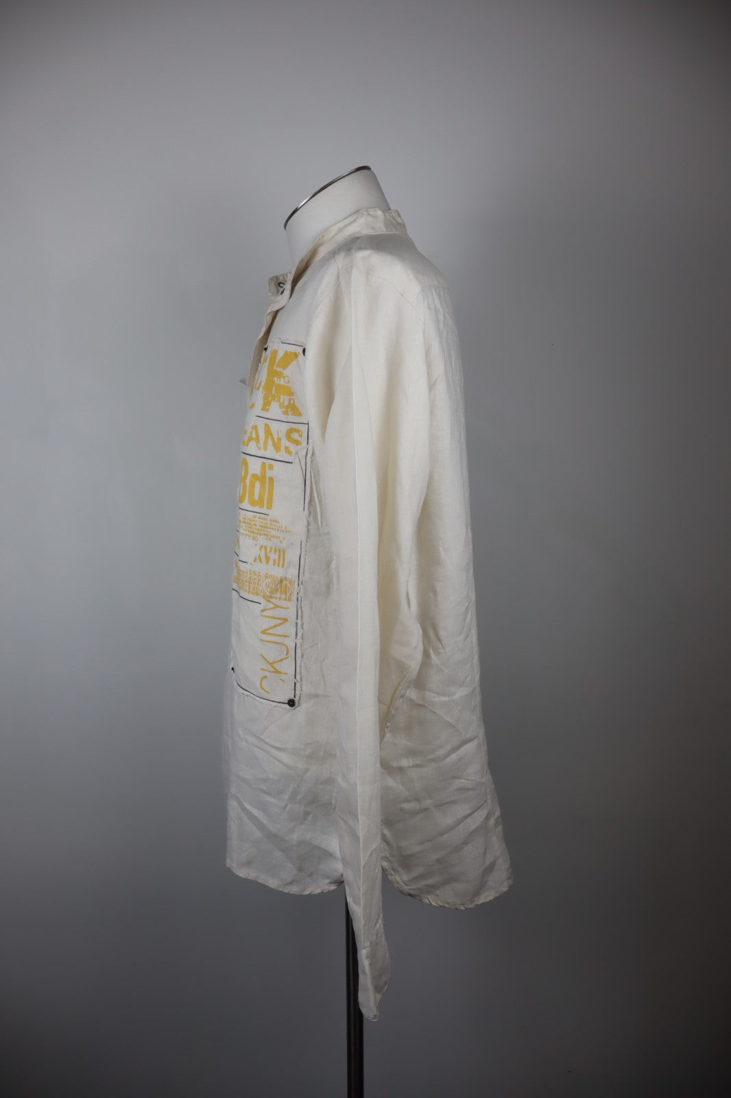 CALVIN KLEIN JEANS CAMICIA UOMO LINO TG. XL MAN CASUAL VINTAGE LINEN SHIRT LOGO