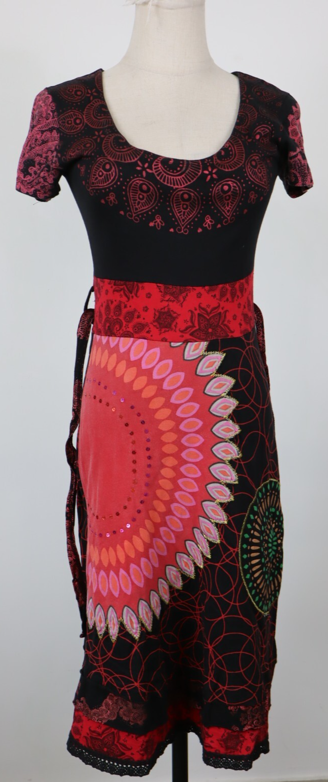 DESIGUAL VESTITO ABITO DONNA TG. S WOMAN CASUAL VINTAGE DRESS