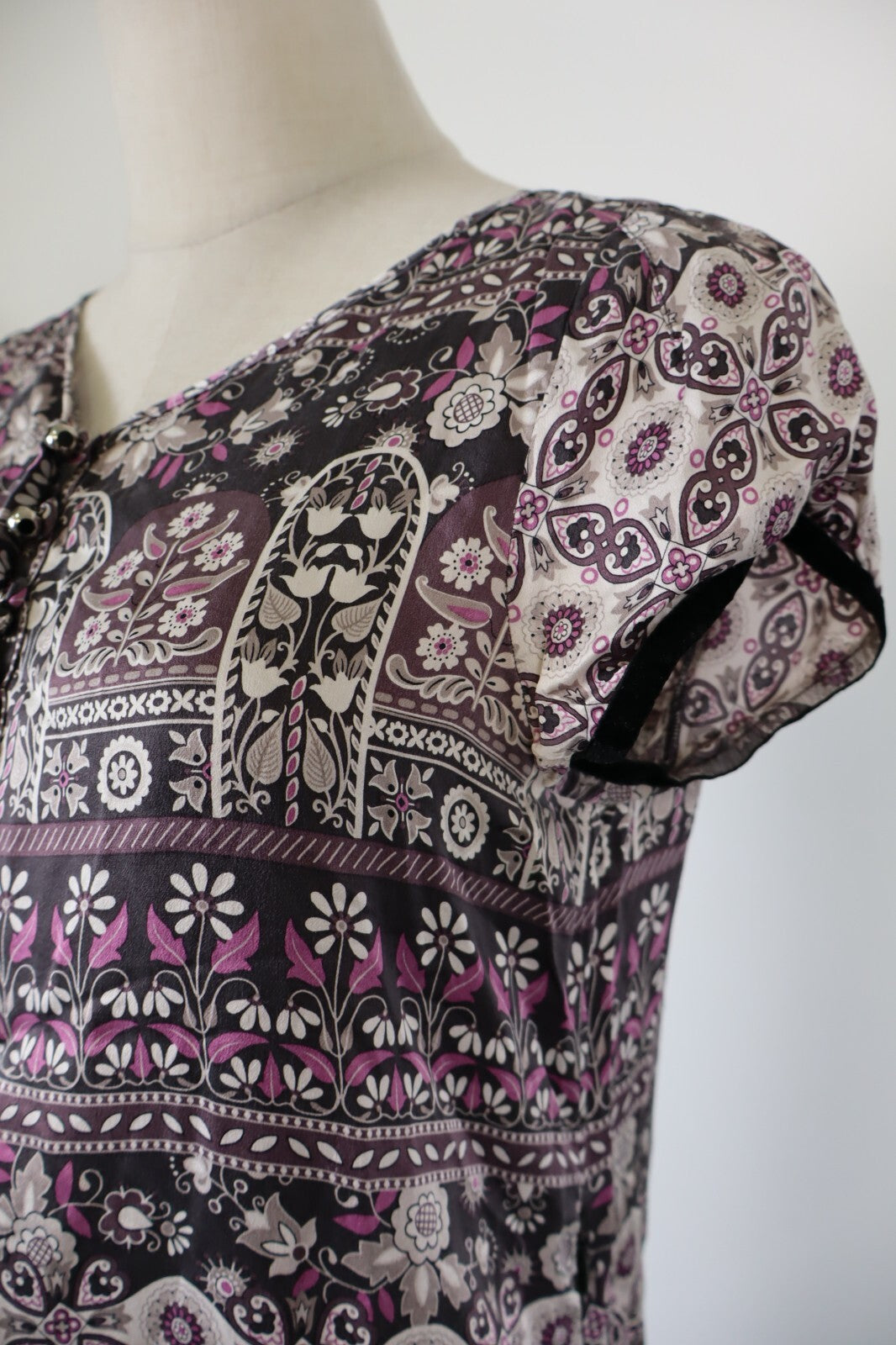 LIU JO VESTITO DONNA TG. 44 WOMAN CASUAL VINTAGE DRESS ABITO SETA CERNIERA BLUSA