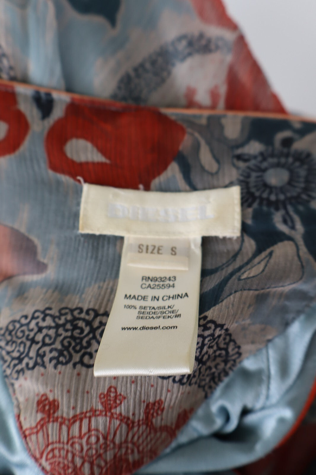 DIESEL VESTITO DONNA TG. S  WOMAN CASUAL VINTAGE DRESS SETA