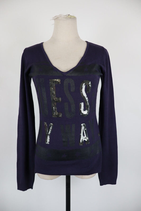 GUESS LOS ANGELES MAGLIA DONNA COTONE TG. M WOMAN T-SHIRT CASUAL VINTAGE COTTON