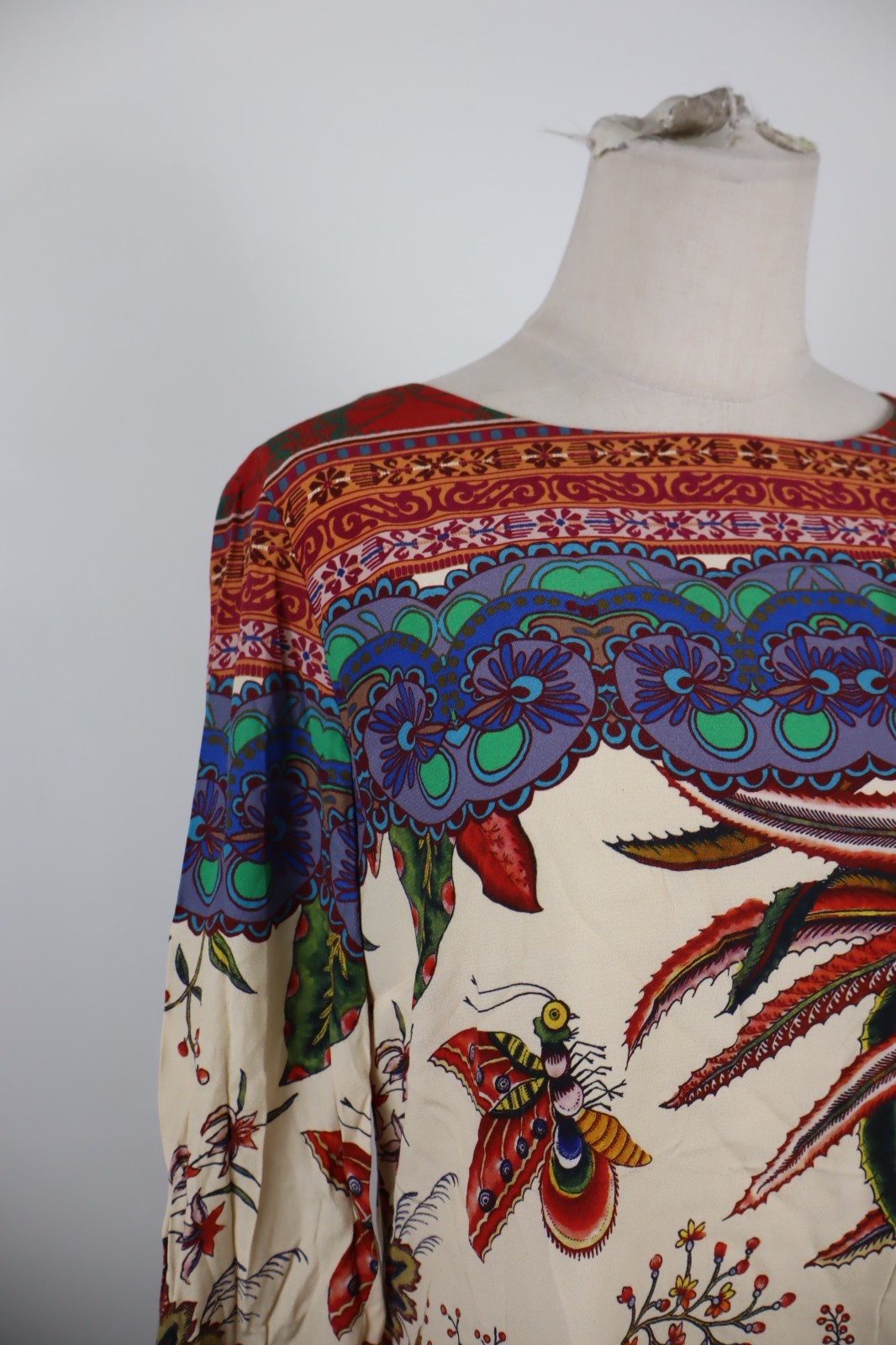 DESIGUAL VESTITO MANICA A 3/4 DONNA TG 40 WOMAN CASUAL VINTAGE DRESS ABITO LOGO