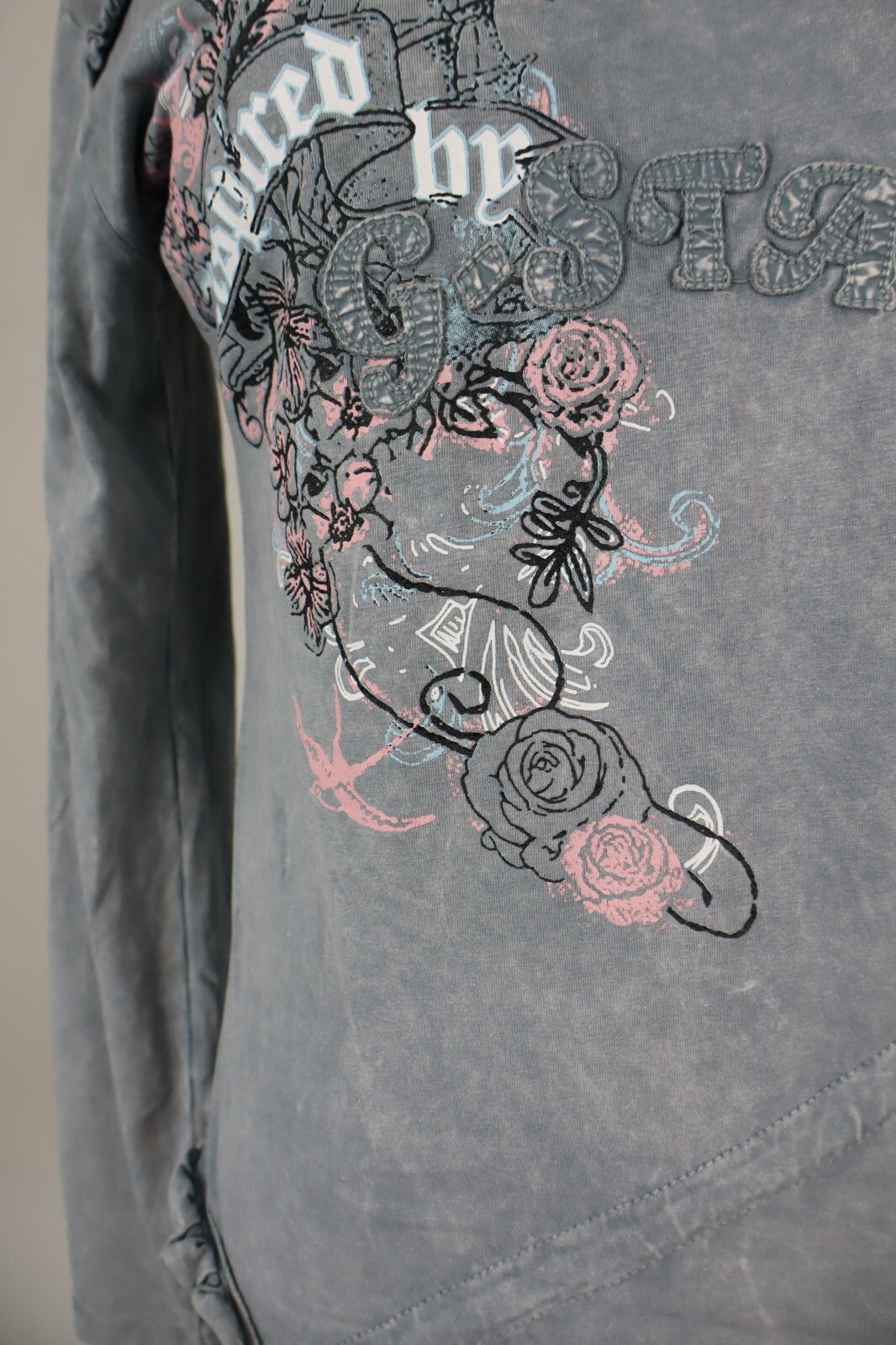 G-STAR MAGLIA DONNA TG. L CASUAL VINTAGE T-SHIRT COTONE COTTON