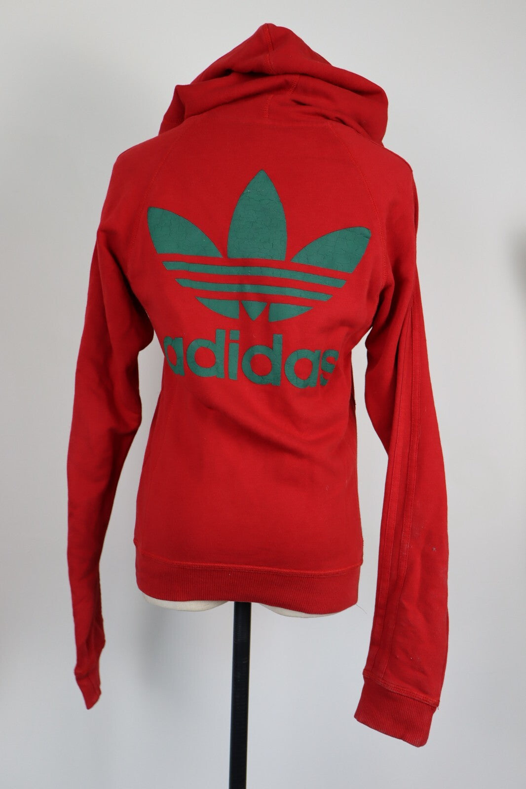 ADIDAS FELPA CON ZIP CAPPUCCIO DONNA Tg XS WOMEN CASUAL VINTAGE SPORT SWEATSHIRT